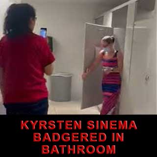 Congresswoman Kyrsten Sinema Badgered by Activist In Bathroom